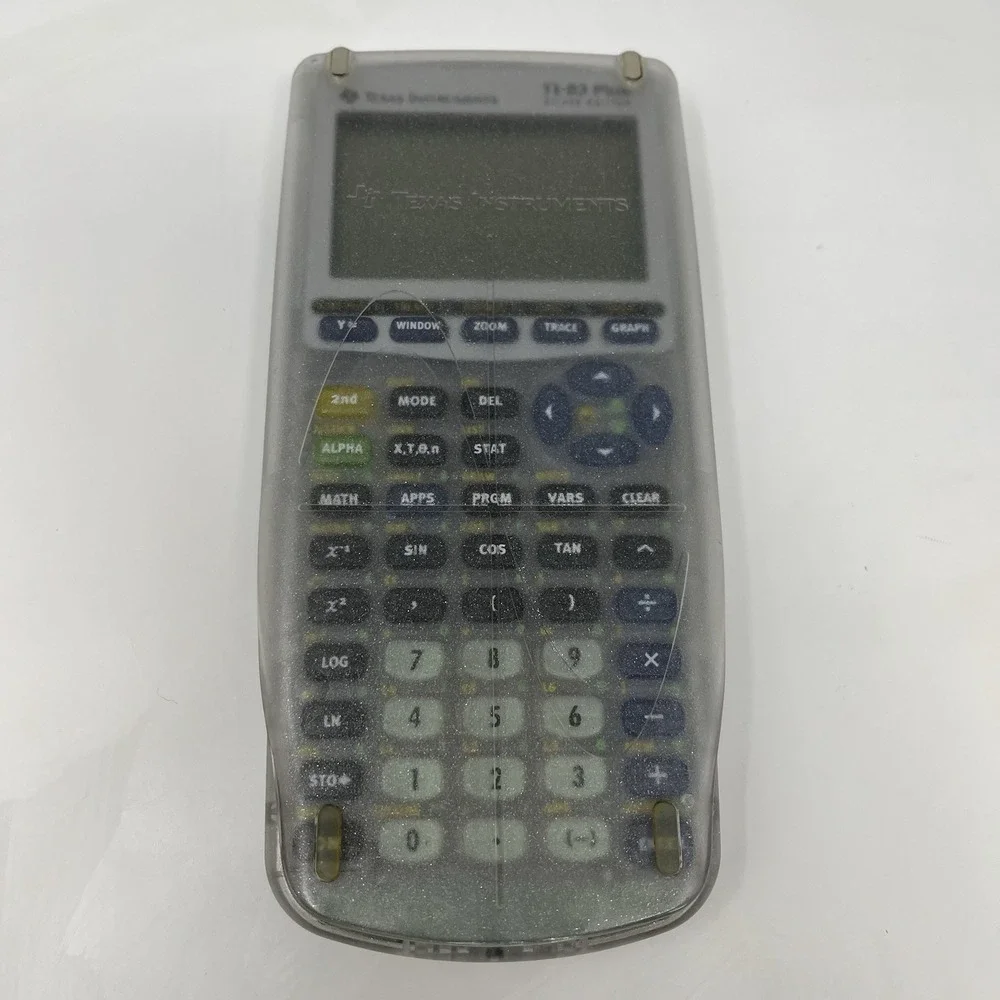 Texas Instruments TI-83 Plus Silver Edition Clear Graphing Calculator w/ Cover
